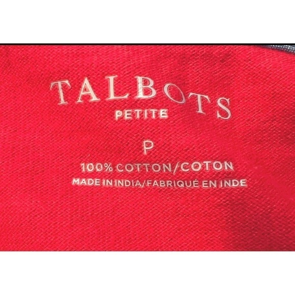 Talbots Sz P PXS Red White Stripe Sailboat Embroidered Blouse Top Nautical Women - Picture 6 of 8